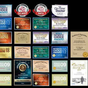 Dr. Frye and Dr. Shreder have won numerous awards over the years, come see why.