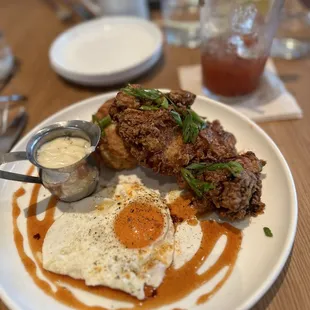 Chicken and biscuit.