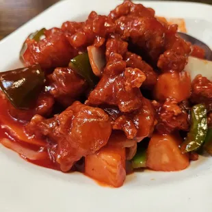 sweet and sour chicken lunch..served with rice