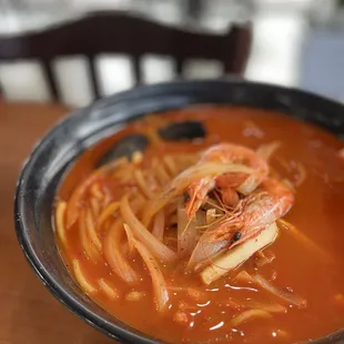 Spicy Seafood Noodle Soup - enough for two!