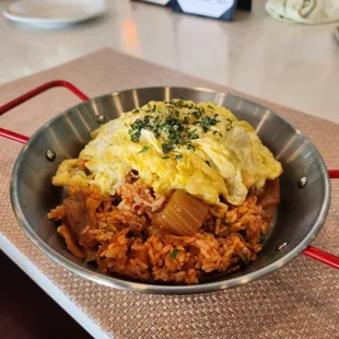 a bowl of food on a table