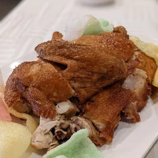 Half fried chicken