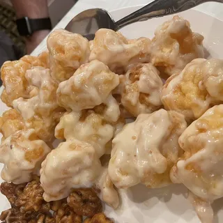 39. Glazed Honey Walnut Prawns