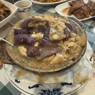 Eggplant w/ Salted FIsh & Chicken Casserole