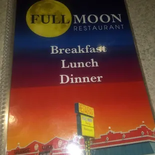 Front of menu