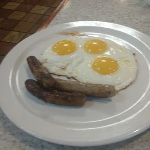 Sausage and Sunny side up eggs