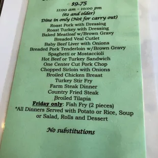 menu