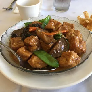 Braised Tofu with Brown Sauce