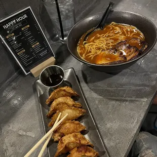 Dumplings and Miso Ramen