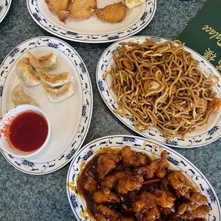 a variety of chinese food