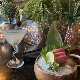 Toro Sashimi &amp; Lavish Lychee Martini