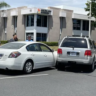 Air bag deployment from the driveway. Indicative of our lunch.