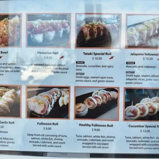 Special Roll Menu as of April 2024 Page 2 of 2