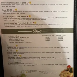 Menu as of 12/30/21