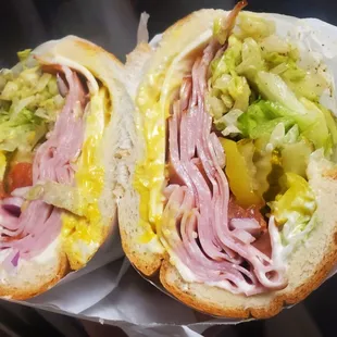 Large Ham and Cheese with all the fixins'