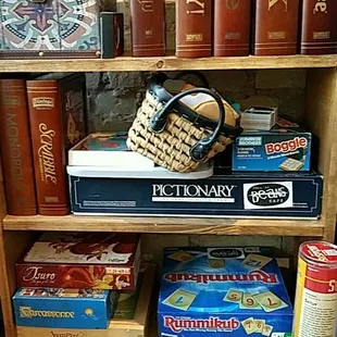 Choose one of our games or bring one of your own. We have Cribbage, Sorry!, Carcassonne, Yahtzee and others.