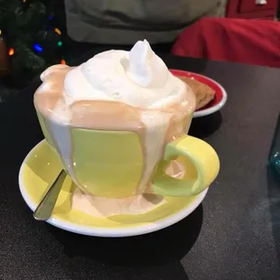 Whoops! Too much whipped cream on this mocha.