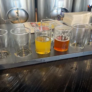 Flight of some of their beers and sours.