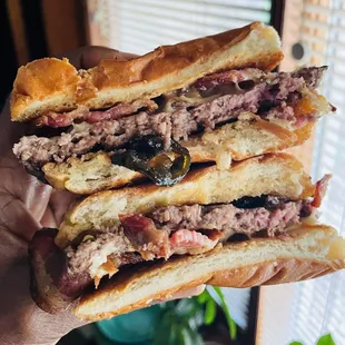 PB &amp; J Smashburger (I sliced it in half)