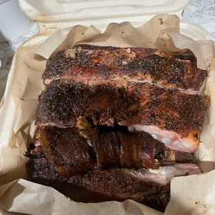 Smoked ribs with salt/pepper rub