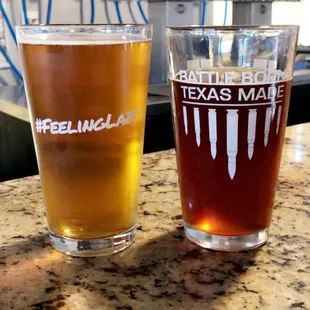 Lazy Beach Session IPA and 5x5 Brunette Bombshell