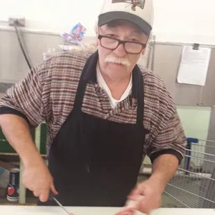 Meet Pete. Pete is your go to for all your meat advisement and cutting needs. (pic credit: Mitzi De La Cruz)