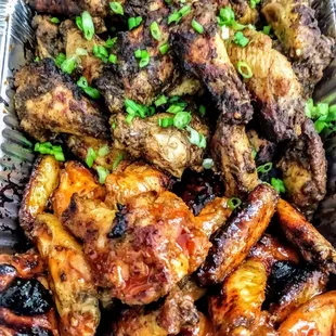 Jerk wings and sweet heat wings