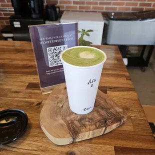 My unsweetened matcha latte
