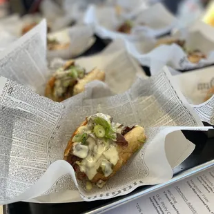 a tray of food on a table