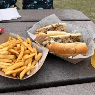 Cheese steak and fries.