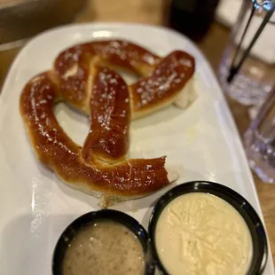 Got excited and tried the pretzel before photos began