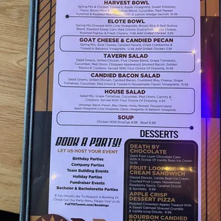 Salads &amp; Soups menu