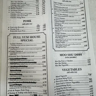 menu