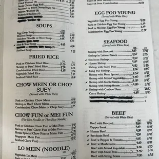 menu