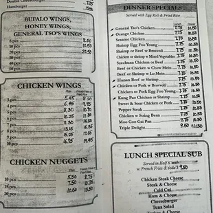 menu