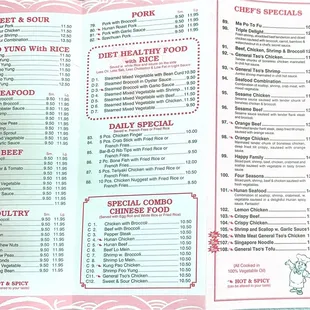 menu