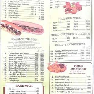 menu