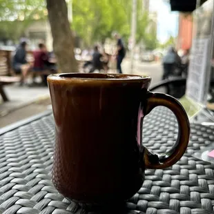 On the patio
