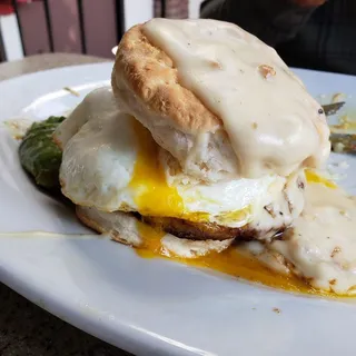 Biscuit, Sausage and Egg Sandwich