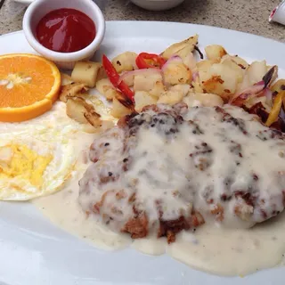 Chicken Fried Steak and Eggs