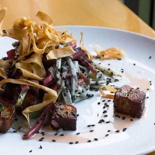 a plate of food on a table