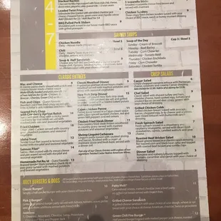 Lunch menu