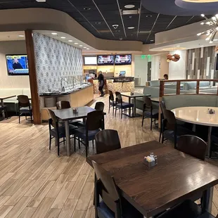 tables, chairs, and televisions