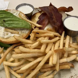 Chicken club with fries