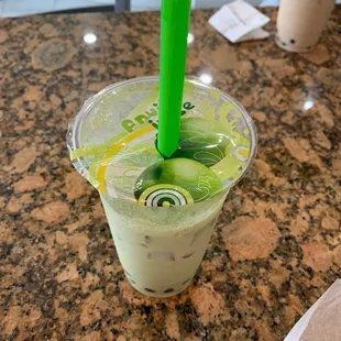 Iced matcha latte