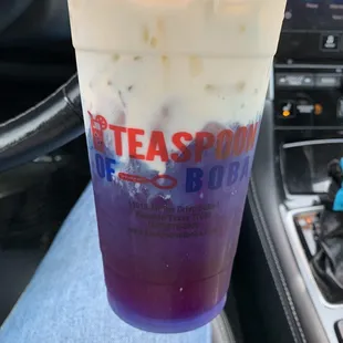 24 oz. Butterfly Pea Tea (before shaken up)