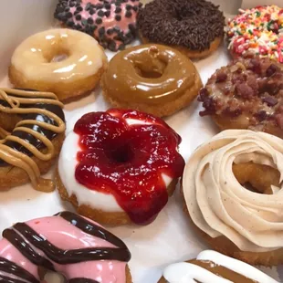 a variety of donuts