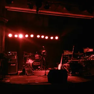 a band on stage at night