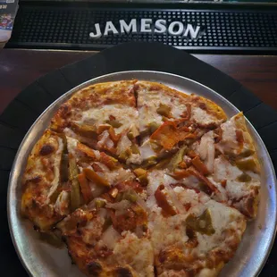 Peppers and onions pizza