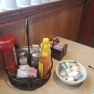 Decent selection of condiments